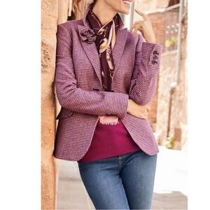 Talbots Pink Checkered Blazer